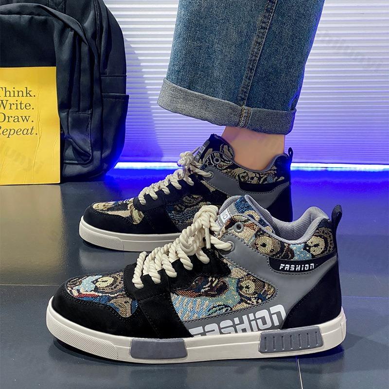 Fashion High Top Men's Casual Sport Shoes Spring 2025 New Comfortable Versatile Niche Design Comfortable Fashion Trend Non slip Sneakers