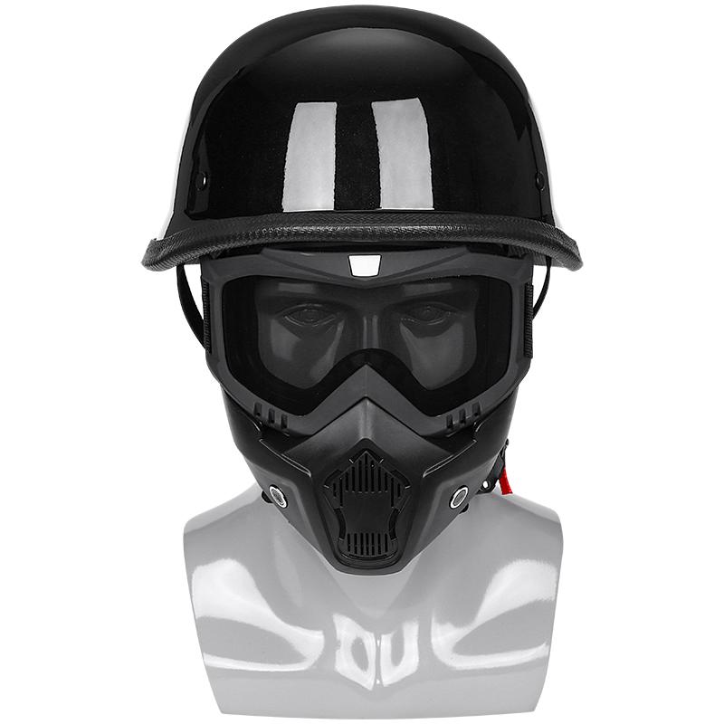 Vintage Motorcycle Cruiser Helmet Open Face Helmet Half Helmet Motorcycle Germany Face Safety Helmet Retro Scooter