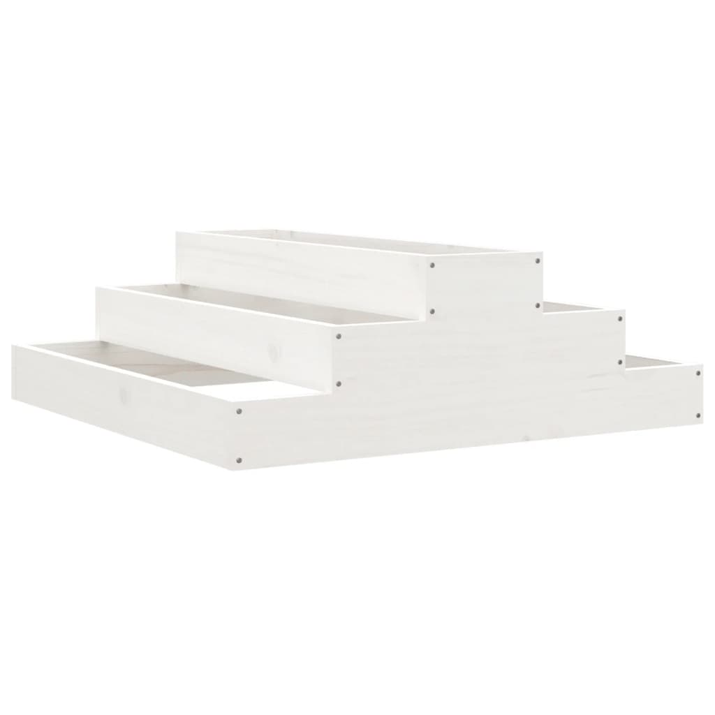 Planting Box White 80x80x27 Cm Solid Pine Wood