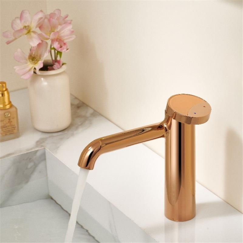 Colour Brass Bathroom Basin Faucet Deck Installation Single Hole Single Handle Cold And Hot Mixed Washbasin Faucet Pink/Blue