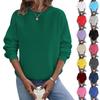 Loose Fit Womens Hoodie Long Sleeve Pullover Solid Color Round Neck Casual