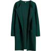 Womens Oversized Wool Blend Coat Longline Casual Outerwear With Notched Collar Pure Color