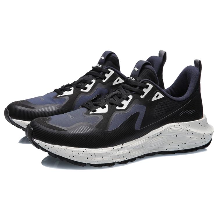 Li Ning Cloud Shield Lightweight Rebound Cushioning Low top Running Shoes Unisex Black Gray ARHR079-1