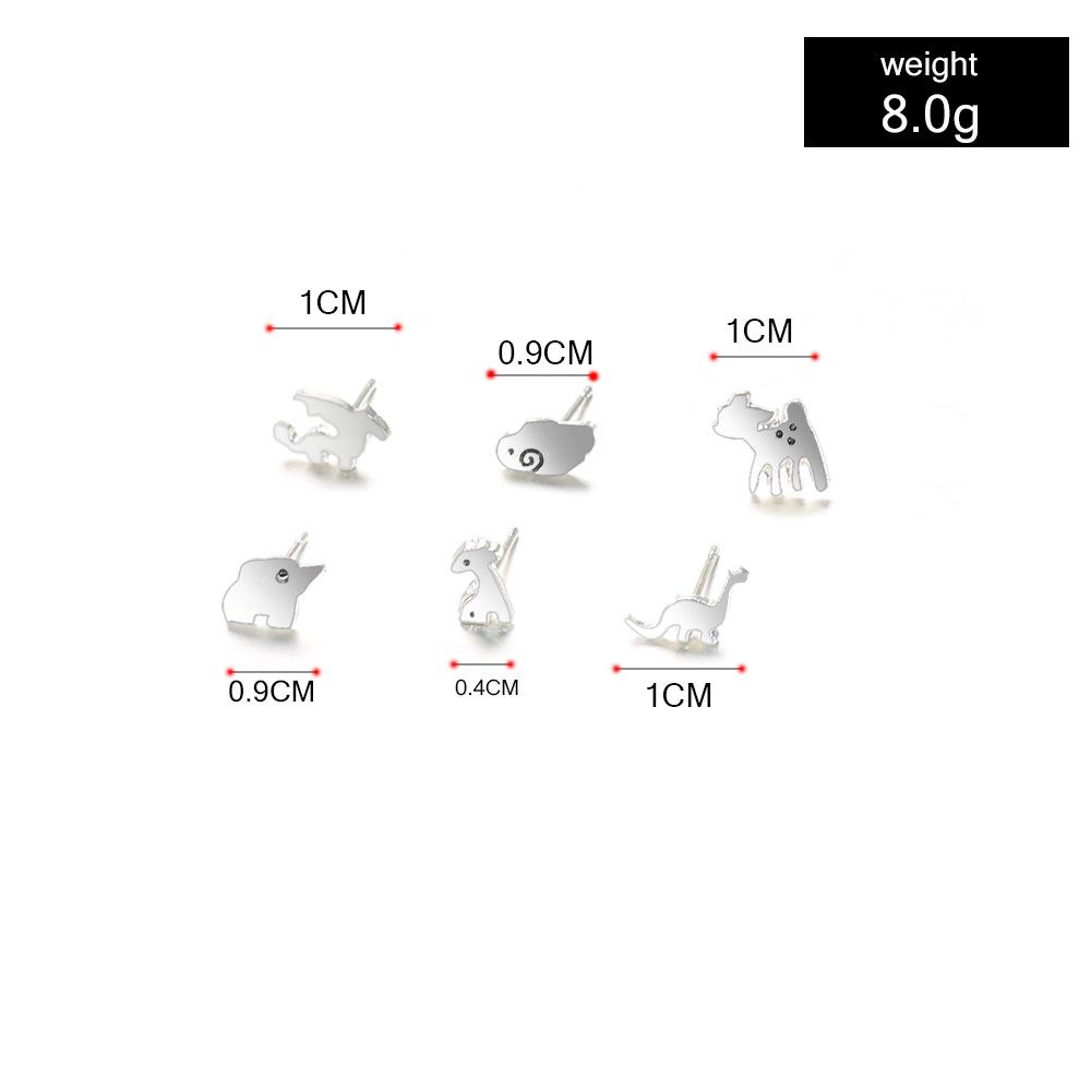 Exklusive Ohrstecker, Modisch Und Personalisiert Einfaches Dinosaurier, Schaf, Elefant 6 Paar Set Ohrstecker