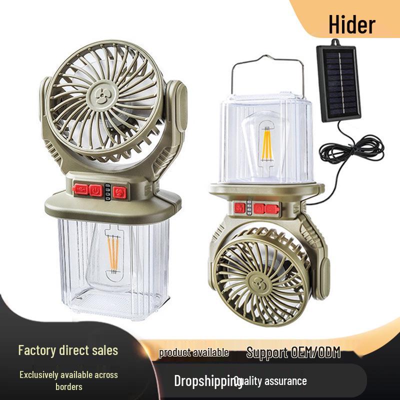 Portable Multifunction Emergency Work Light & Fan for Camping HB-F718W Military Green