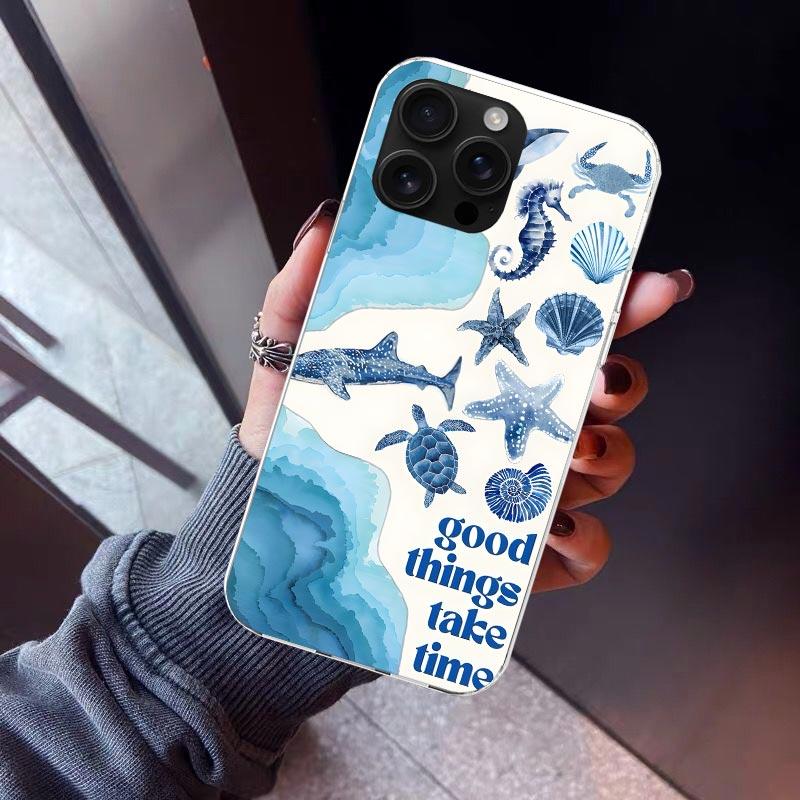 Custodia per Telefono Stella Marina Tartaruga Marina Squalo Oceano Per iPhone 17 Air 11 13 Mini 14 15 Plus 16 12 Pro Max 16E SE 7 8 Modello Morbido TPU Bac