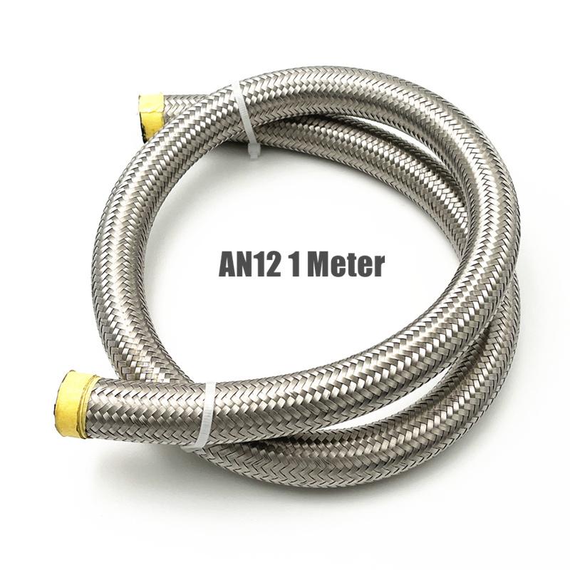AN4-AN12 Stainless Steel Universal 1 Meter Oil Hose Pipe Braided Fuel Line Turbo Oil Cooler Hose