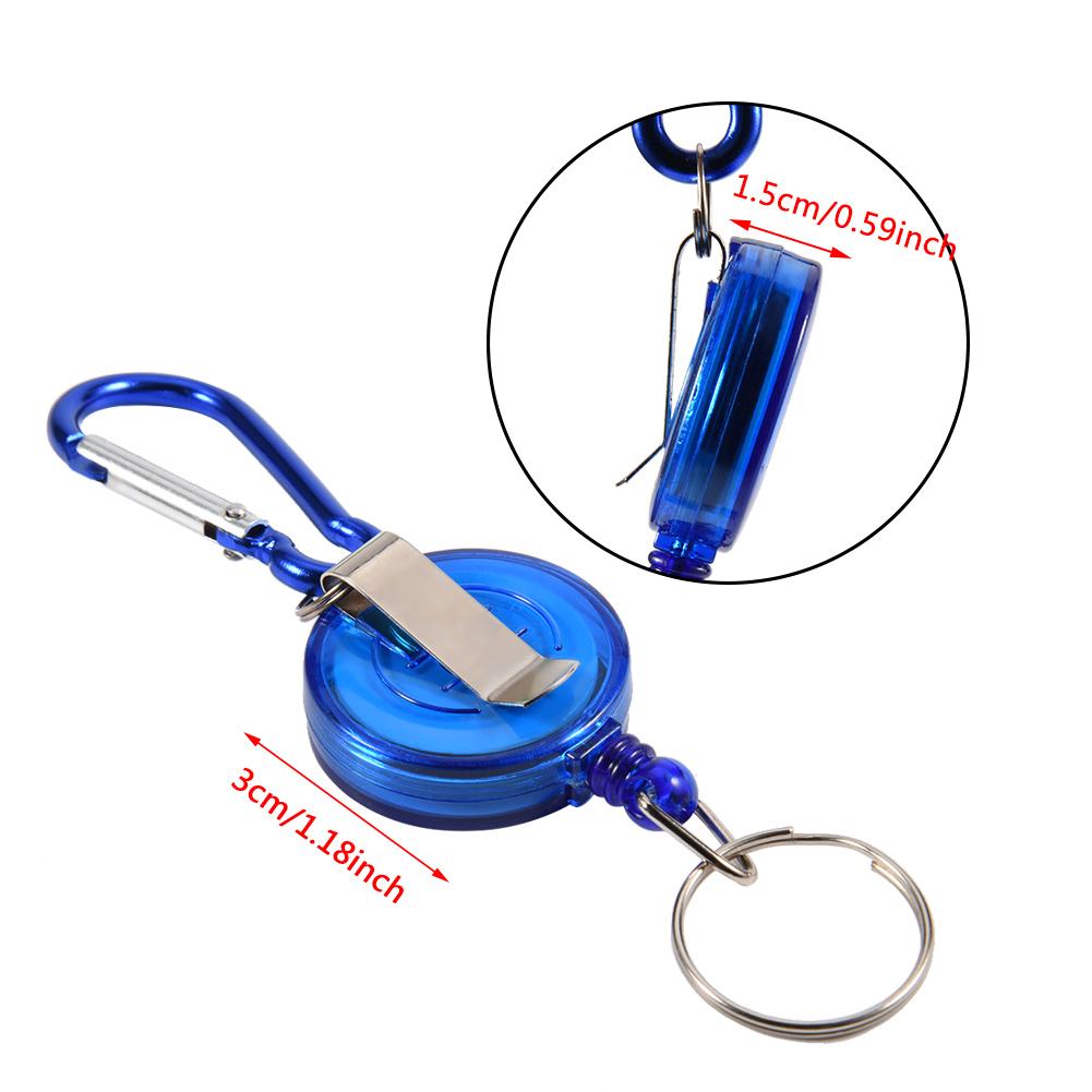3Pcs Fly Fishing Tool Nylon Cord Stopper Retractable Ring Reel Holder Key Chain