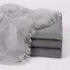 Elegant Two-End Tassel Scarf: Solid Color with Gold and Silver Threads
