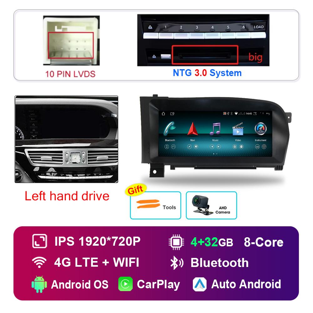 10.25 Inch for Benz S W221 W216 2005 - 2013 NTG 3.0 3.5 System Android Car Radio Multimedia Player DSP Stereo 4G WiFi GPS
