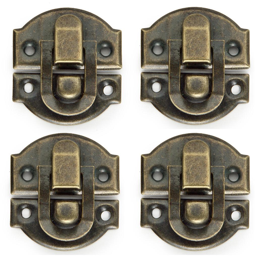 4pcs Vintage Iron Buckle Hasp Lock Buckle for Storage Boxes, Drawers, Cabinets