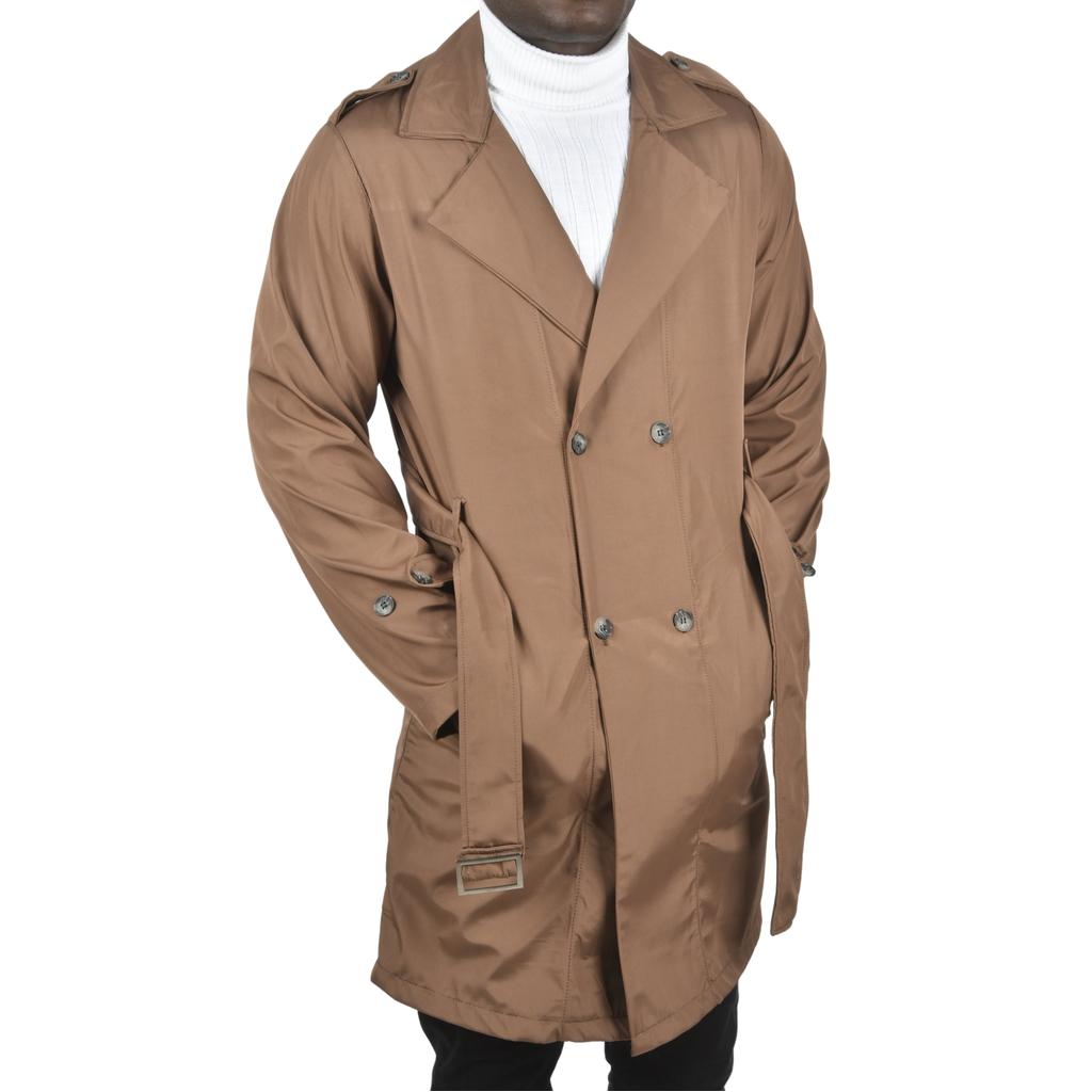 DeepSEA Geniş Kalıp Kruvaze Yaka Su İtici Astarsız Uzun Trençkot 2500789