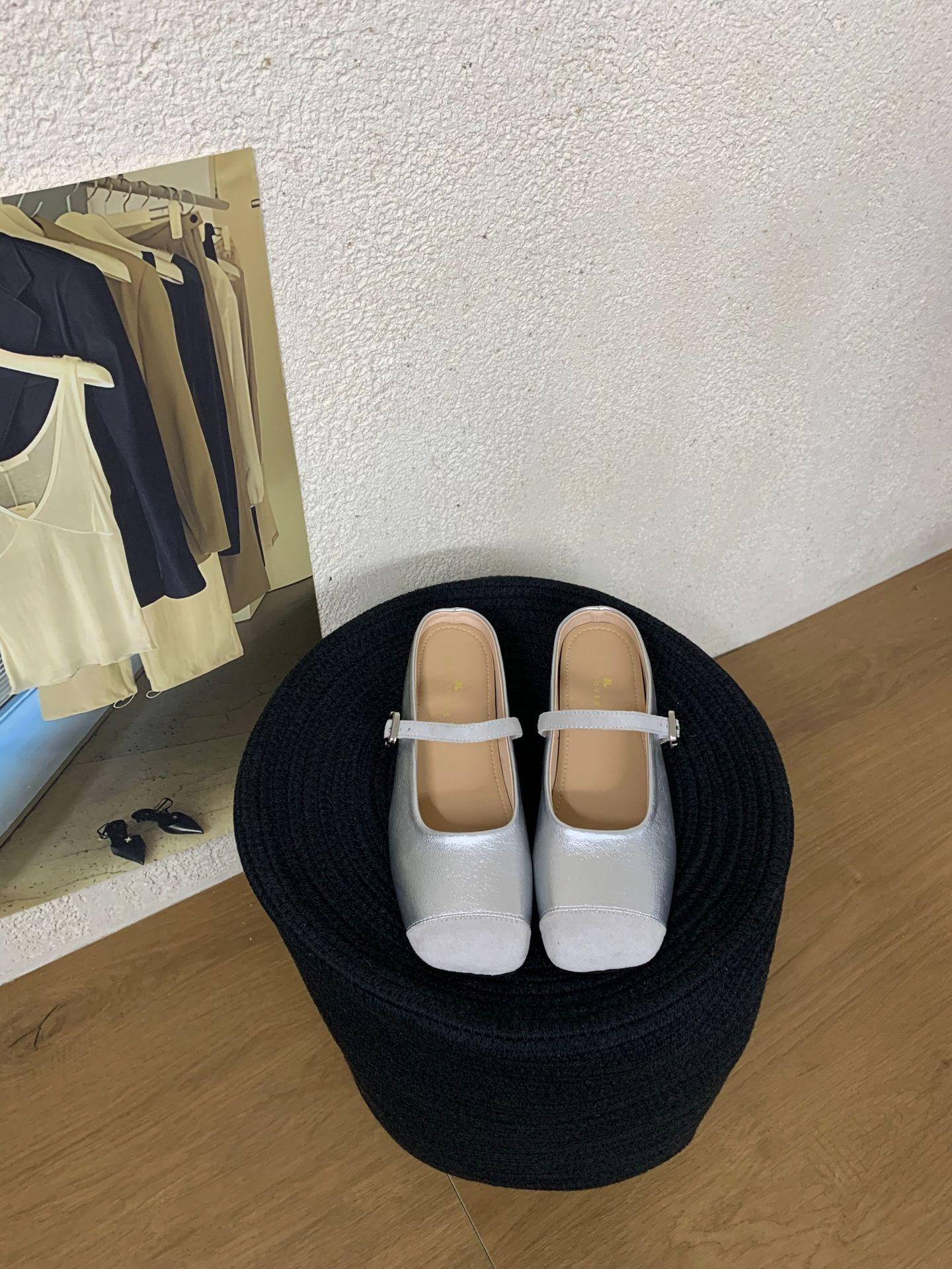 Women s Square Toe Low Heel Spring French Style Elegant Outdoor Wear Slippers - Perfect for Daily Wear 35