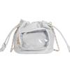 Cute Handbag Transparent Pocket Itabag Shoulder Bag Purse Drawstring Bucket Bag Solid Color Korean Style Crossbody Bag Student