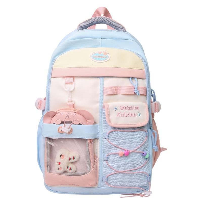 Autumn and Winter New Exquisite College Style Contrasting Colors Large Capacity Junior High School High School Student Schoolbag Backpack Female
