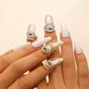 Metallic Evil Eye Nail Ring Women Trendy Opening Adjustable Nail Ring Stylish Personality Fashion Party Daily Wear Jewelry Gifts