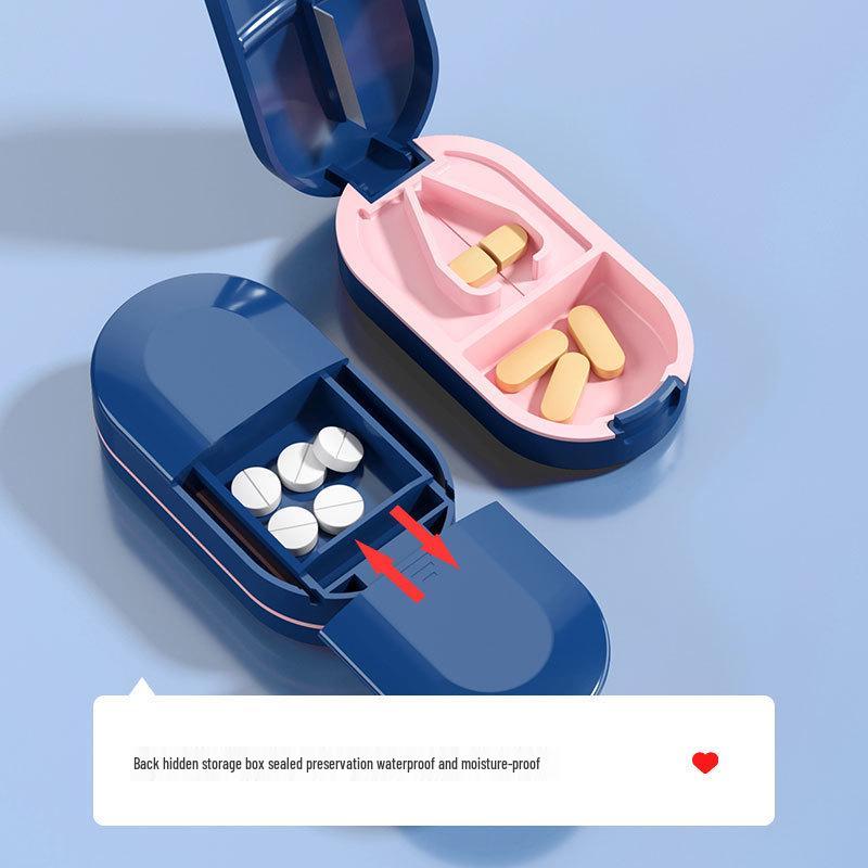 Portable Japanese Pill Cutter & Storage Box - Cuts Pills In Quarters or Halves