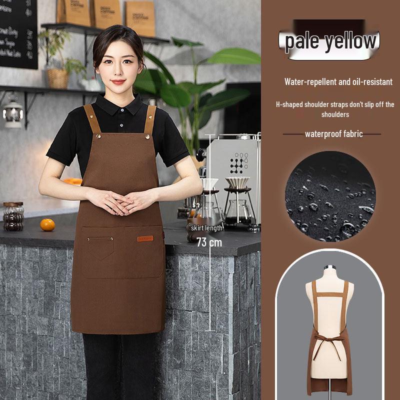 Oil & Waterproof Apron with Waistband for Coffee & Tea Shop Waiters - Custom Logo Printing Available