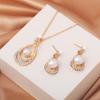 Elegant Teardrop Pearl Jewelry Set: Necklace & Stud Earrings for Bridal Wear