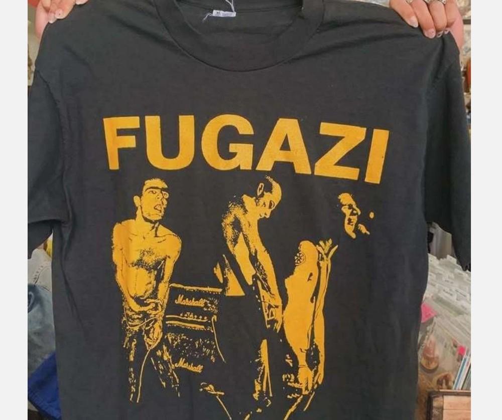 Vintage Fugazi Punk Band Retro Style Black Unisex Tshirt Men Women