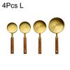 1/4 Pezzi Manico in Legno Acciaio Inossidabile Misurini Cucchiai Strumenti per la Cottura Set Cucchiaio Misurino per Caffè Accessori Scala da Barman