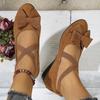 Fashion Flats Bow Shoes Anti-slip Casual Running Shoes 2024 New Summer Fashion Lightweight Wedge Loafers Zapatos De Mujer Sneakers Women