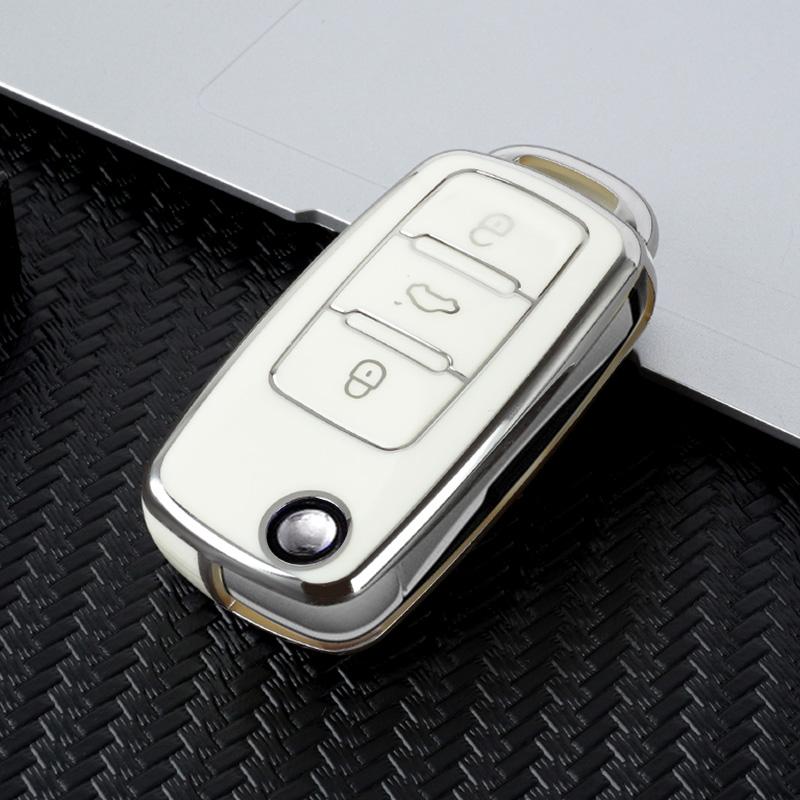 TPU Car Flip Key Cover Case Shell Protector Box Fob For Volkswagen VW Polo Bora Beetle Tiguan Passat B5 B6 B7 Golf EOS Scirocco