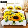 Sonnenblumen Bettwäsche Set Gelb Pflanze Blumen Bettbezug Botanische Landschaft Steppdeckenbezug Mädchen Frauen Schlafzimmer Wunderschöne Dekorationen