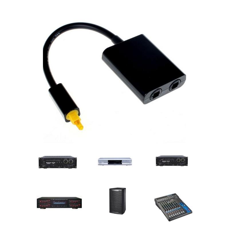 Double Port Digital Optical Sound Splitter Adapter Fiber Optical Sound Cable 1 In 2 Out Distributor for TV