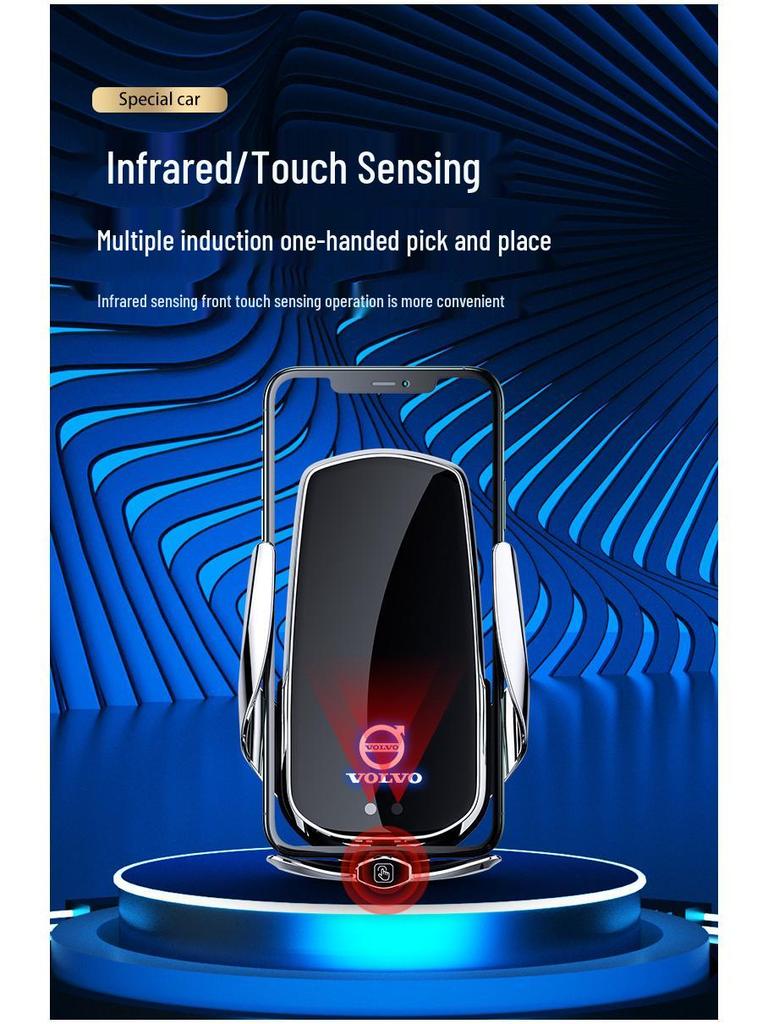 Volvo XC60/S90/V90/S60/V69 için Uyumlu Manyetik Kablosuz Hızlı Şarj Cihazı ve Telefon Tutucu