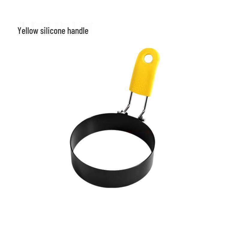 Non-stick Egg Frying Pan with Silicone Handle and Stainless Steel Ring
