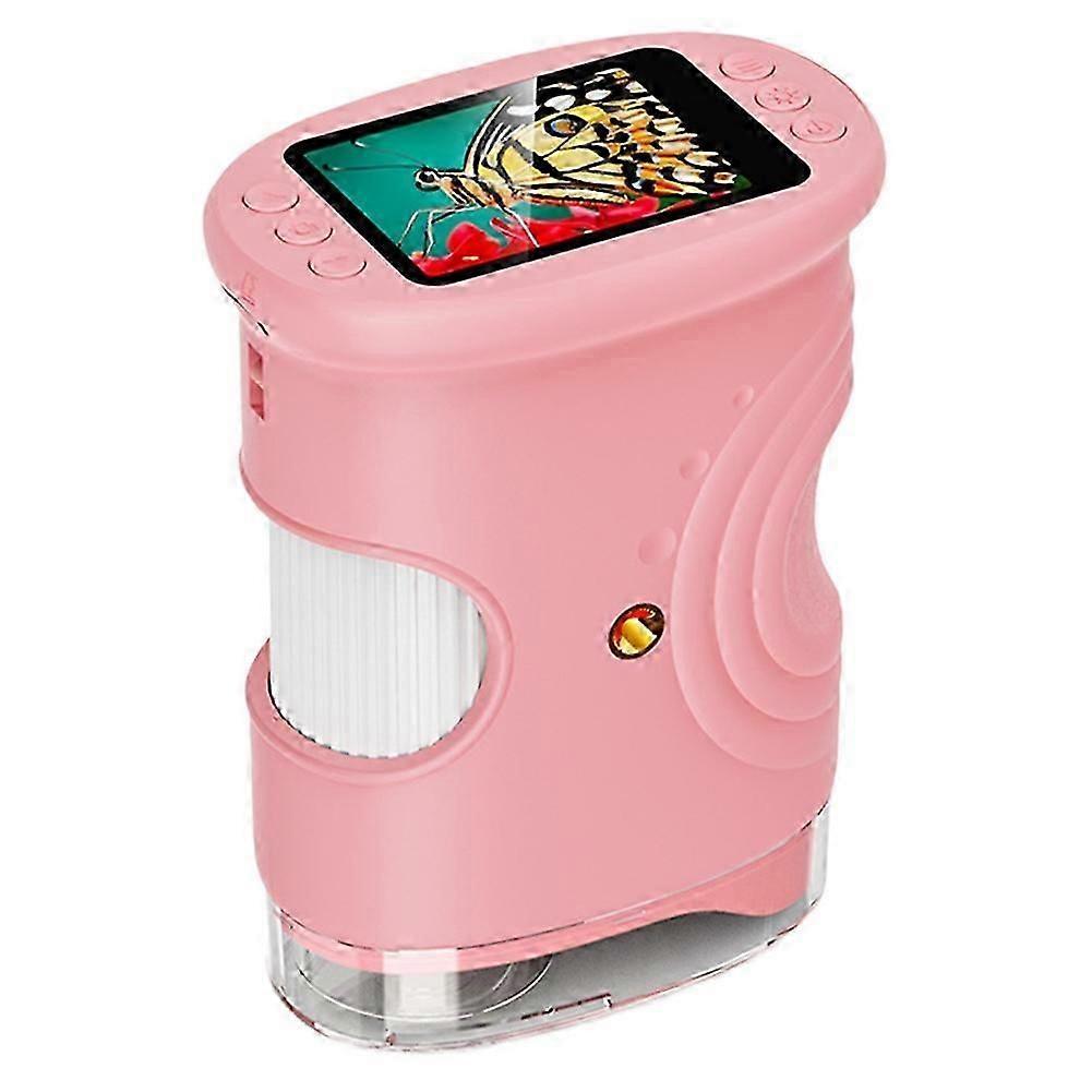 Handheld Microscope for Kids with 2In HD Screen 50-1000X Pocket Microscope Educational Birthday Gift for Children Yellow