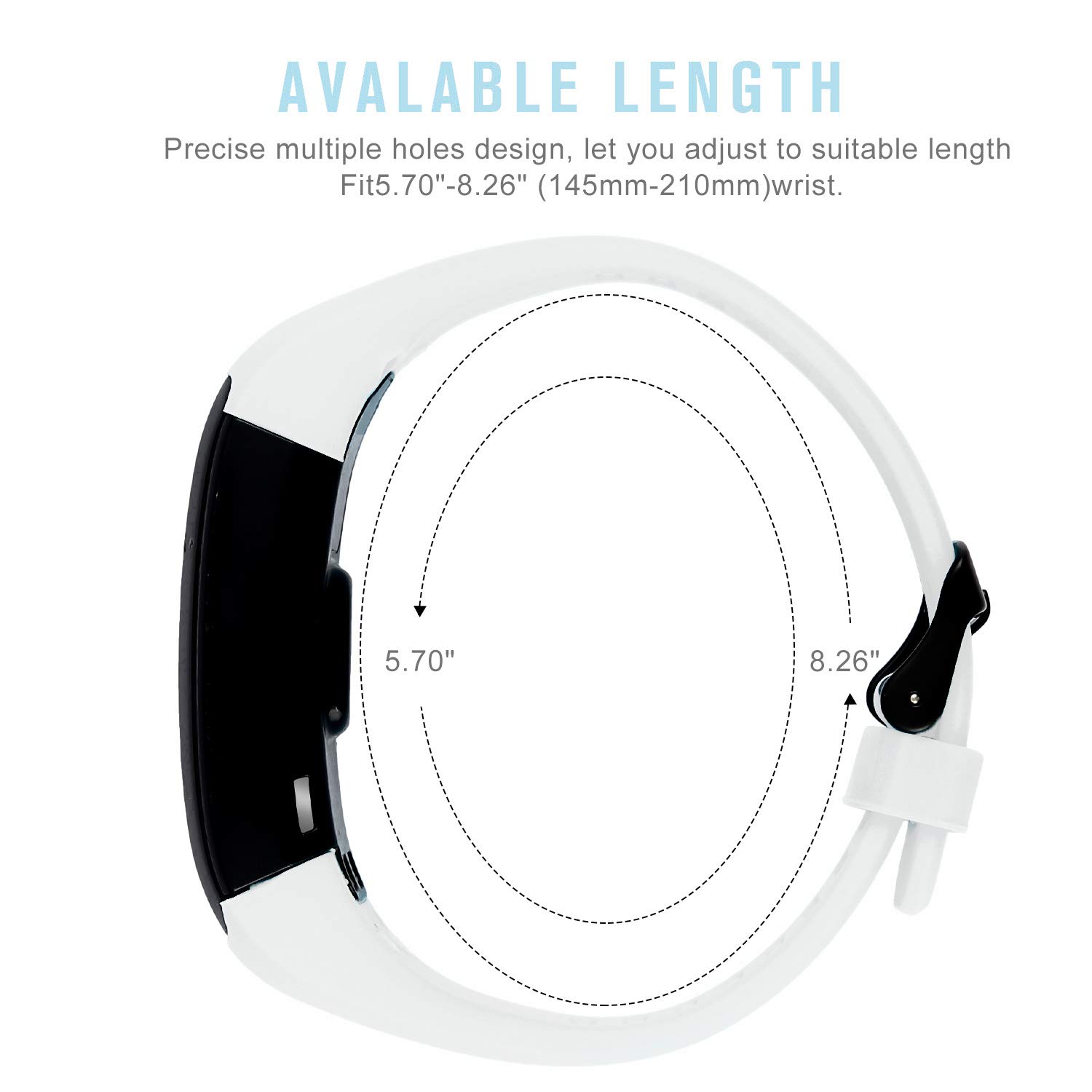 

Soft Flexible Silicone Watch Band for Garmin Vivosmart HR White