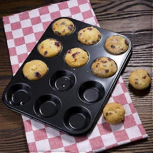 Non-Stick 12 Hole Muffin Tin | Carbon Steel | Dark Blue | Baking Tins/Yorkshire Puddings/Mini Cake/Small Cakes