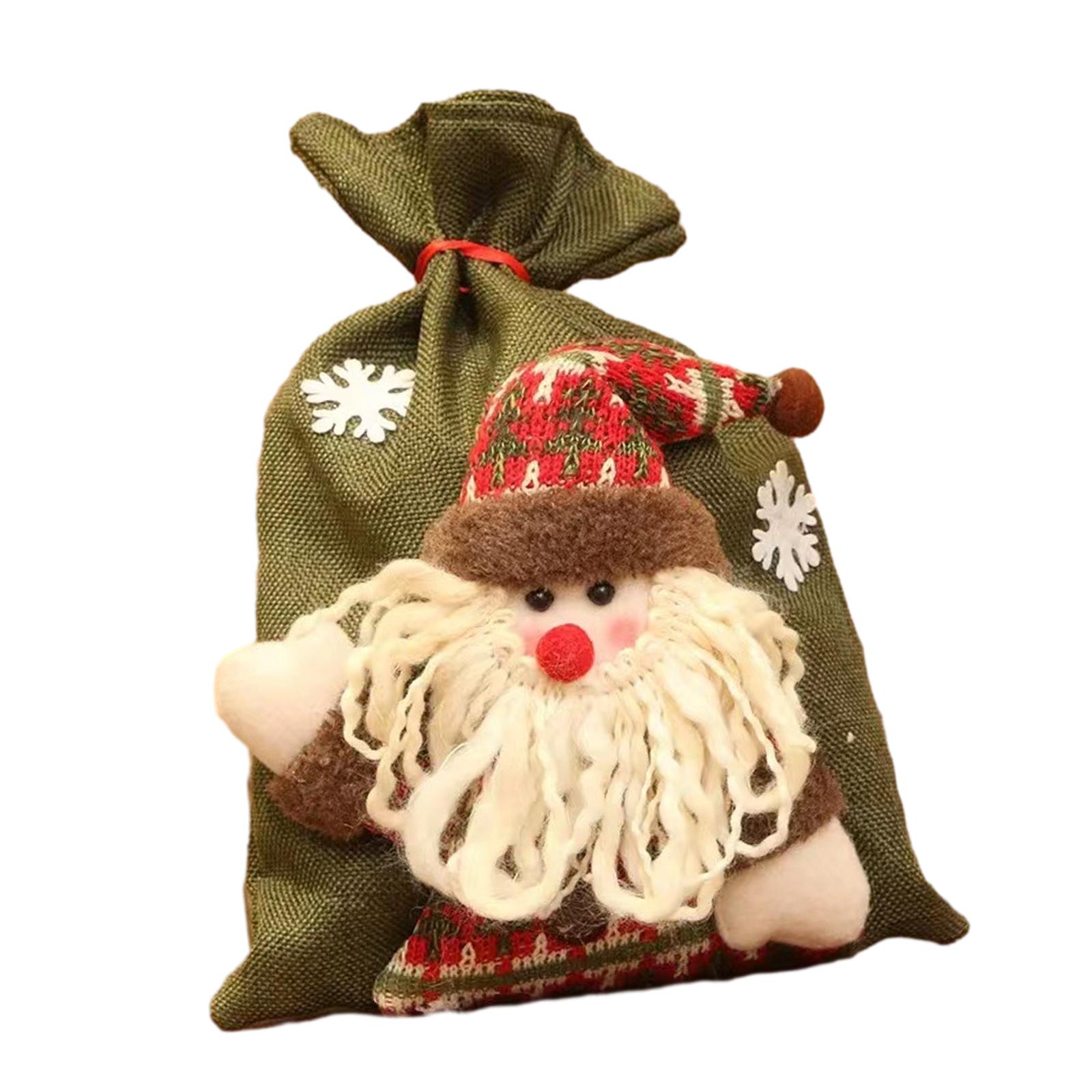 

Рождественский подарочный мешок на завязках, Мешок для упаковки рождественских украшений, Многоразовый мешочек для угощений, мешок для конфет для праздника, Рождества, украшения