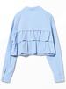Ray Beams Damen Stufen-Cropped-Shirt, Größe L/S, Einheitsgröße, Blau