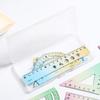 4pcs Metal Iron Ruler Set for Oil Painting 15cm Straight Triangle Protractor Measuring Drafting Stationery