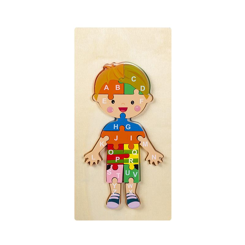 Kinder Pädagogisches Holztier Digitales 3D-Puzzle Lernspielzeug für die frühe Bildung
