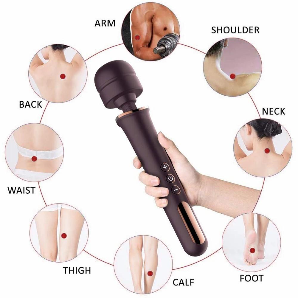 Multi Purpose Vibrating Stick Made of Silicone Material 10 Frequency 5-speed Massage Stick Waterproof and Silent USB Charging
