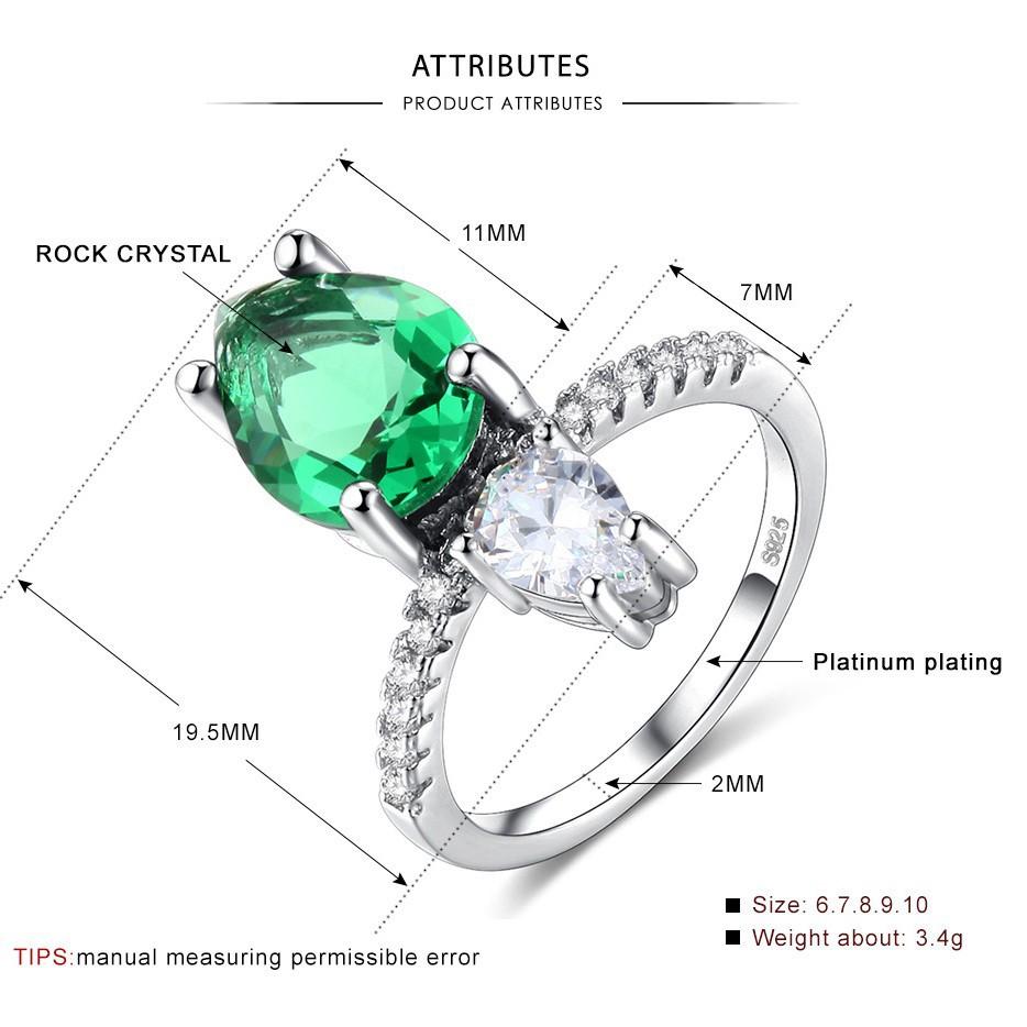 Högklassig Modering Dam Fabriks Direkt Smaragdring Klassisk Vattendroppsring