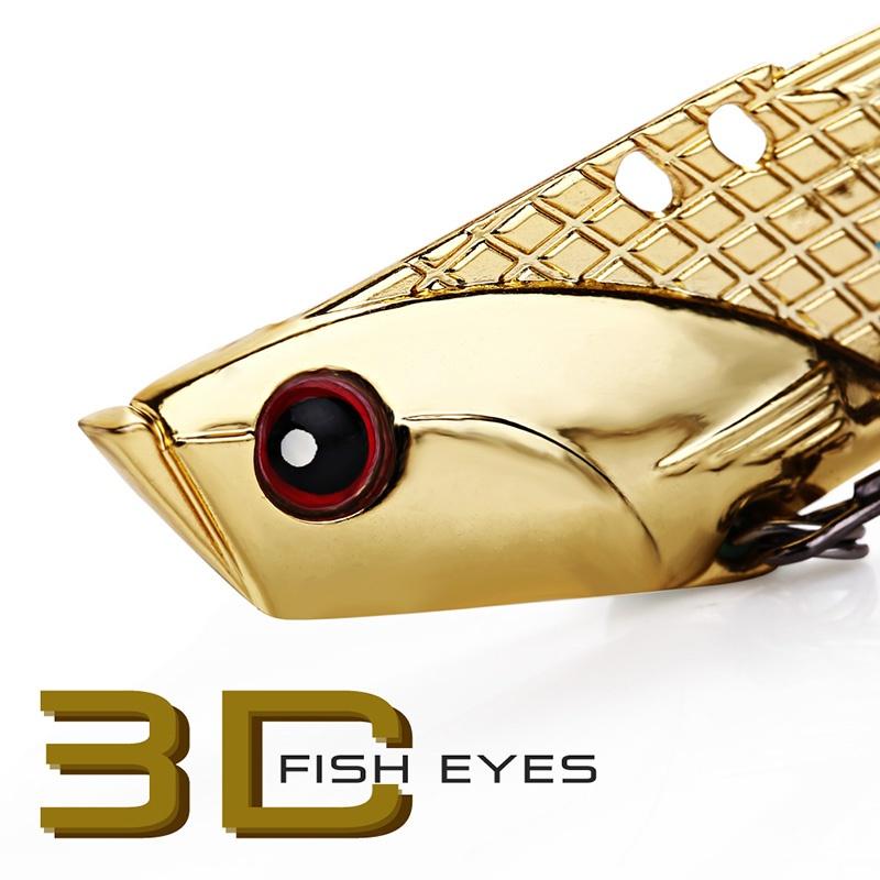 Angelköder 3D Augen Metall Angelköder Haken Spinner Angelköder Barsch Crankbaits Zubehör Haken