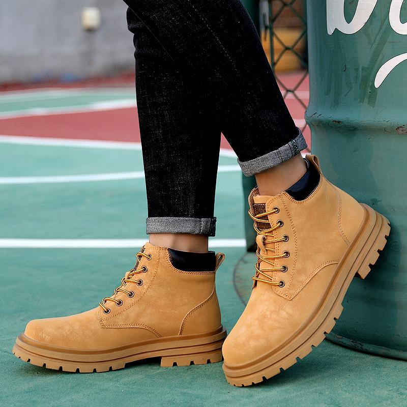 Men Leather Boots Fashion Winter Casual Boots Vintage Handmade Mans Boots Comfortable Men Shoe