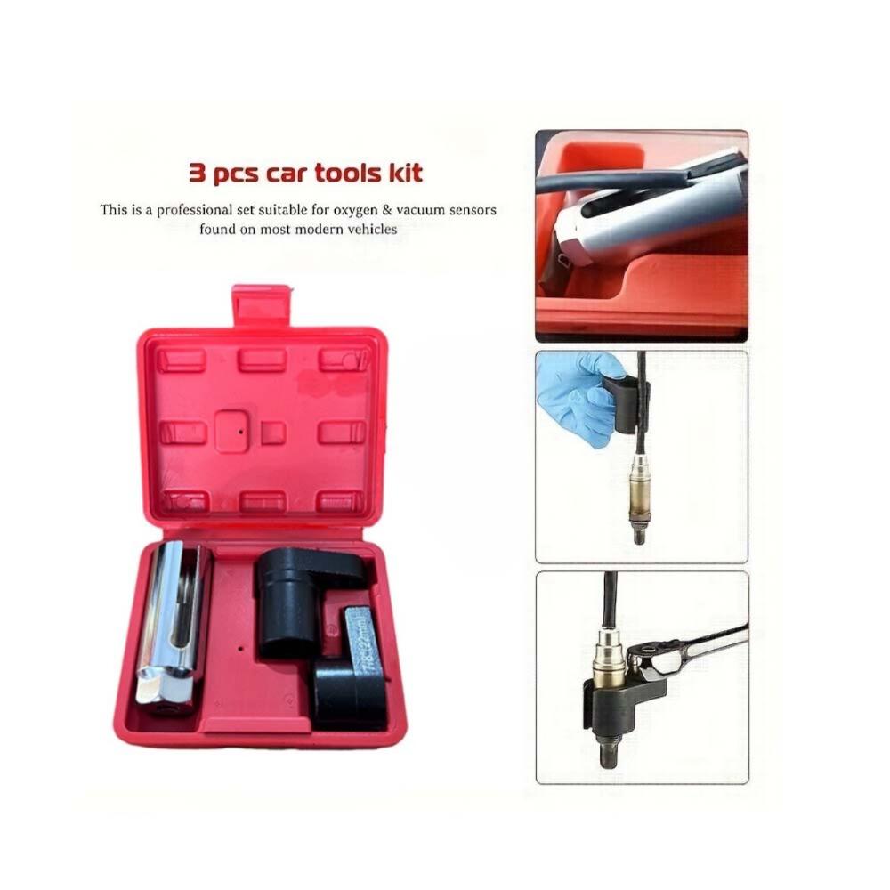 3-piece Oxygen Sensor Socket 6-point Wrench 1/2 Inch and 3/8 Inch Drive 22mm Universal Oxygen Sensor Switch Socket
