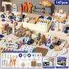 Kids Tool Set DIY Nut Assembly Toy Kit STEM Building Tools Montessori Toys Gifts for Boy Girl Electric Drill Tool Box Optional