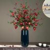 High-End Artificial Pomegranate Flower & Fruit Tree Branch Arrangement for Living Room or Dining Table Decor.