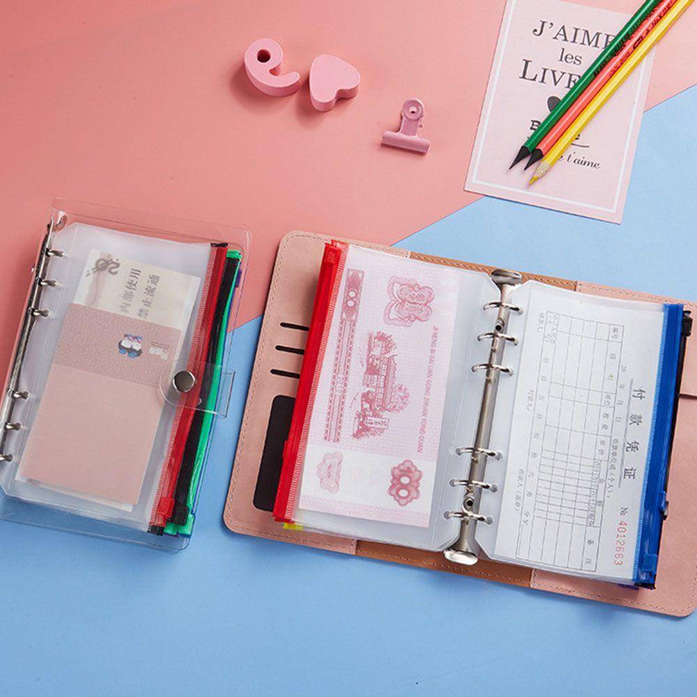 Filing Bags Pouch Organizers 6 Ring Notebook Binder A5 A6 Size Binder Zipper Folders Binder Pockets
