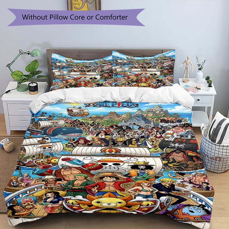 3pcs Duvet Cover Set (1*Duvet Cover + 2*Pillowcase, Without Core), One Piece Print Bedding Set, Bedroom Decor, All‑Season, Birthday Gift