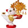 Lucky Cat Crystal Wealth Tree Ornament - High-End Housewarming Gift for New Home Entrance.