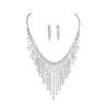 Explosive Set Luxury Shiny Rhinestone Necklace Earrings Two-piece Set