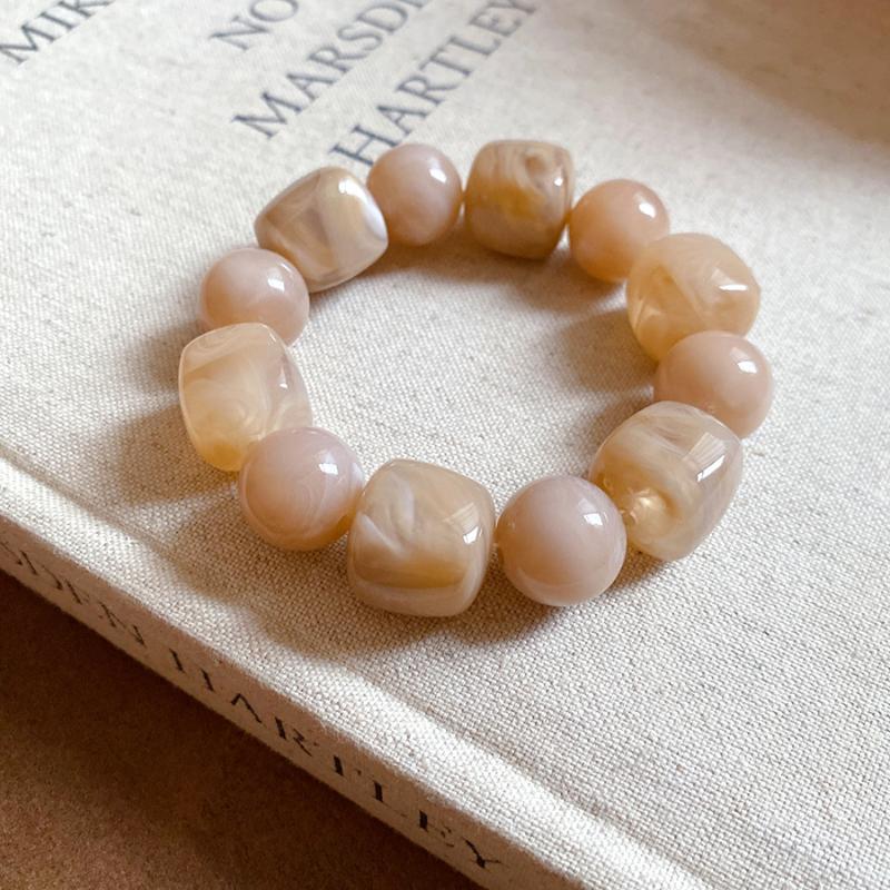 Acrylic Irregular Square Round Beaded Bracelet For Women European And American Simple Bracelet Korean Fashion Hand Accessories